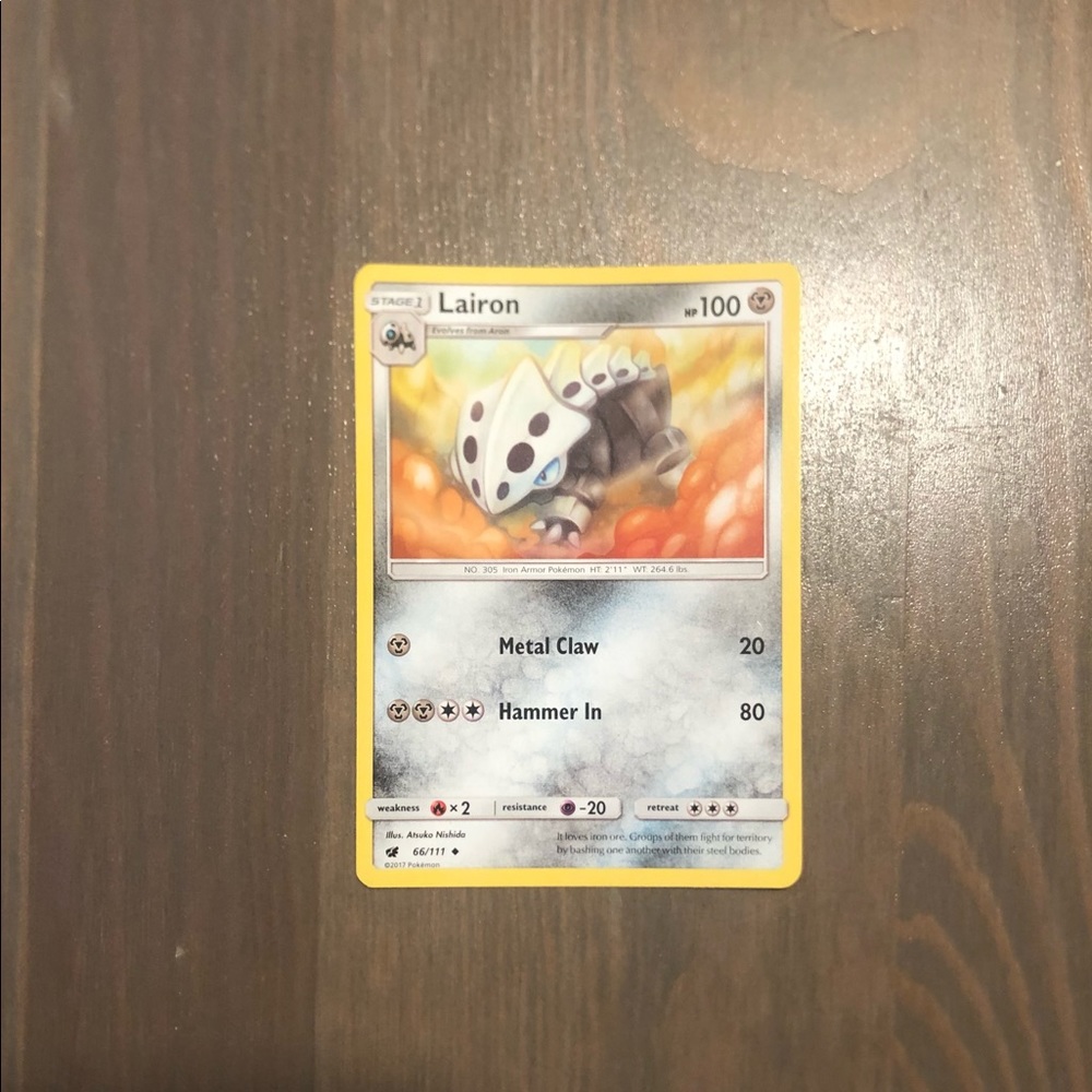 Lairon 66/111 Sun & Moon: Crimson Invasion Uncommon Mint/NM Pokemon